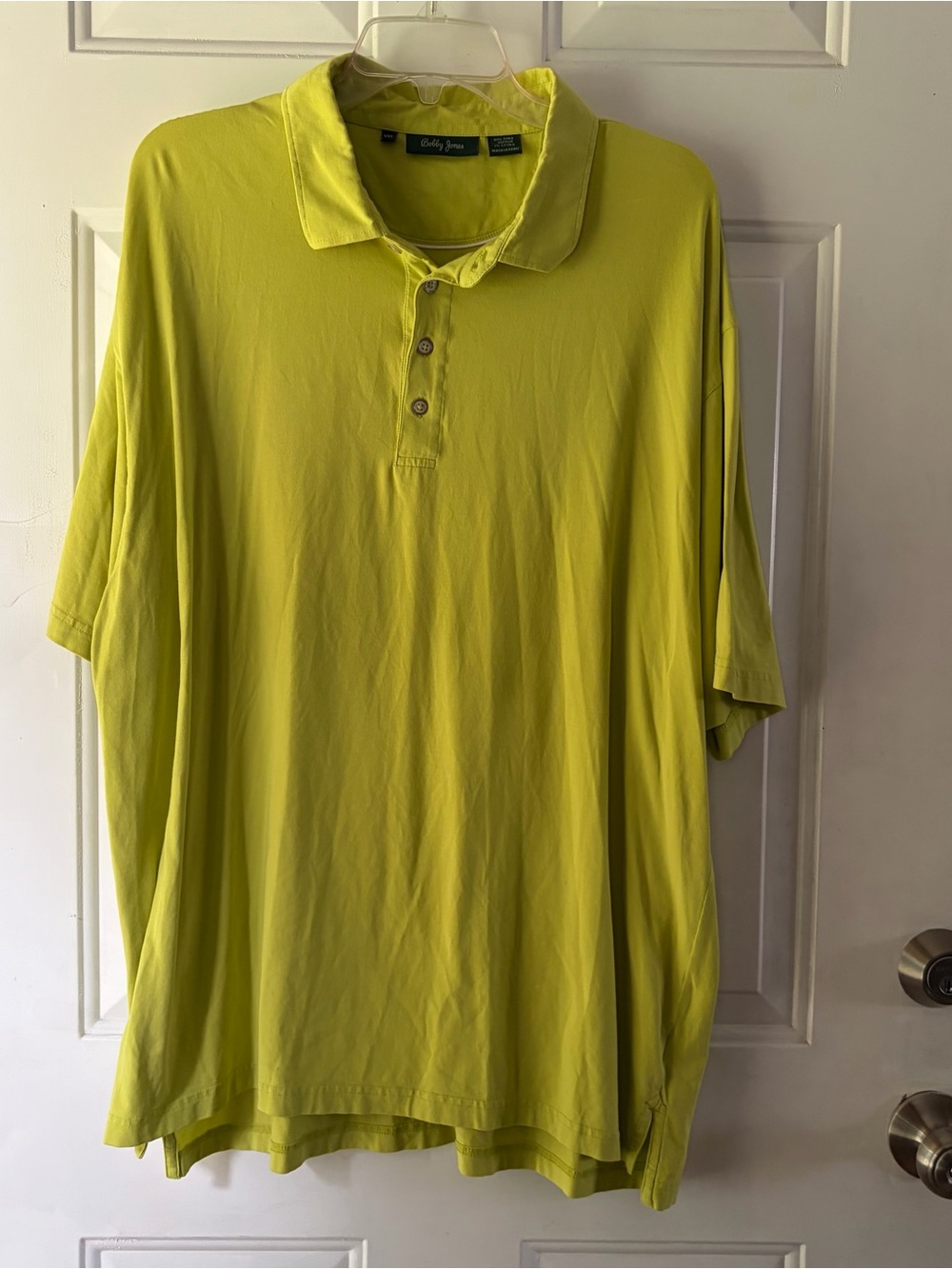 Bobby Jones Lime Green Pima Cotton Blend Golf Polo Shirt Men's XXL chartreuse